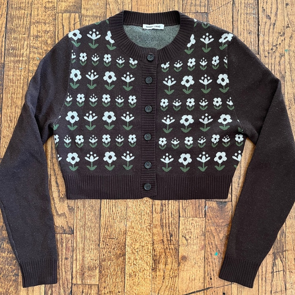 Sandy Liang merino Cardigan Sweater